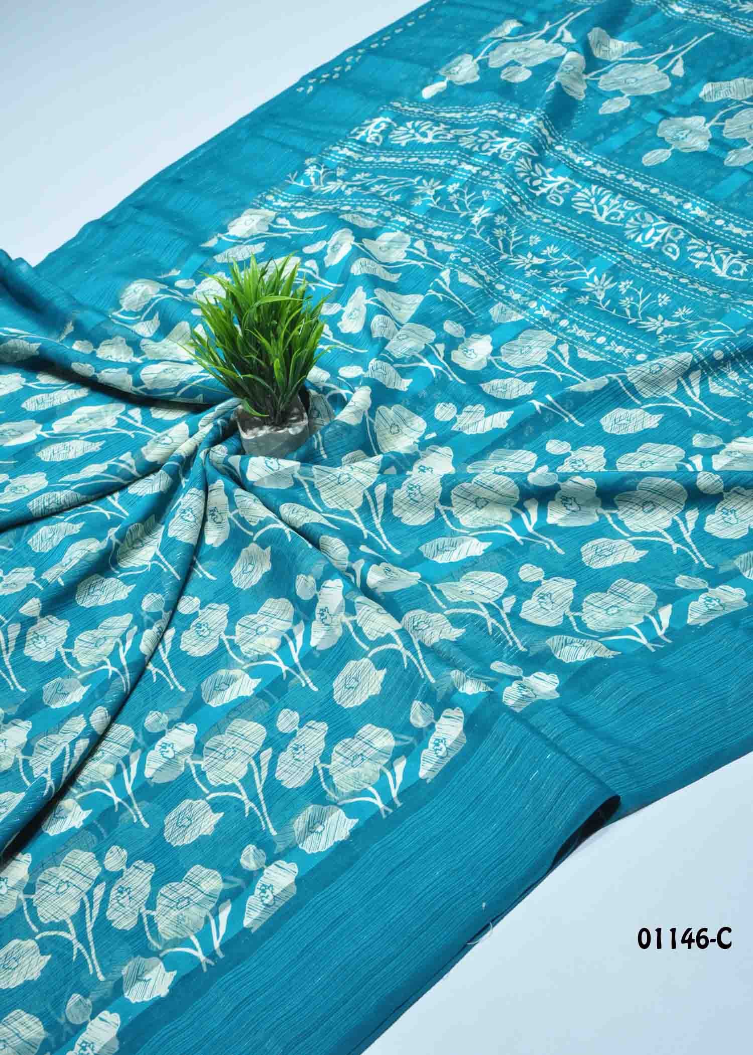 Yalina - 01146-C SkyBlue Color Simply Soft Georgette Saree CM1347594 (LR10C)