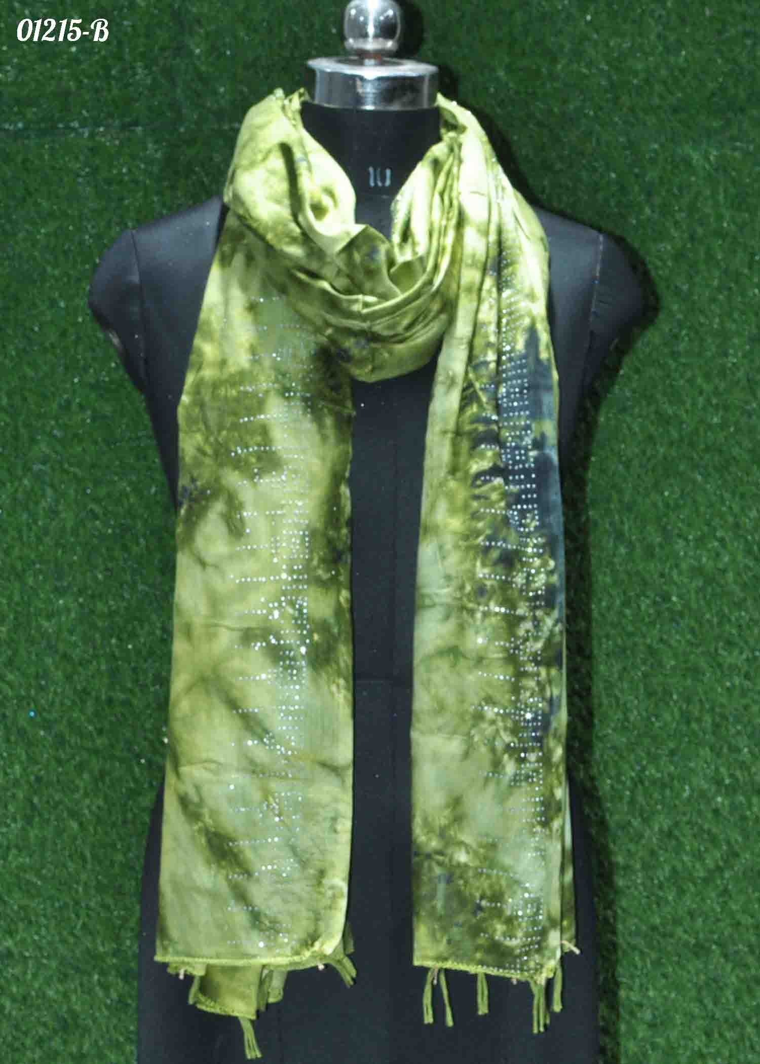 Meeyazh - 01215-B Green Color Rayon Shawl/Stole CM1337443 (RR3C)