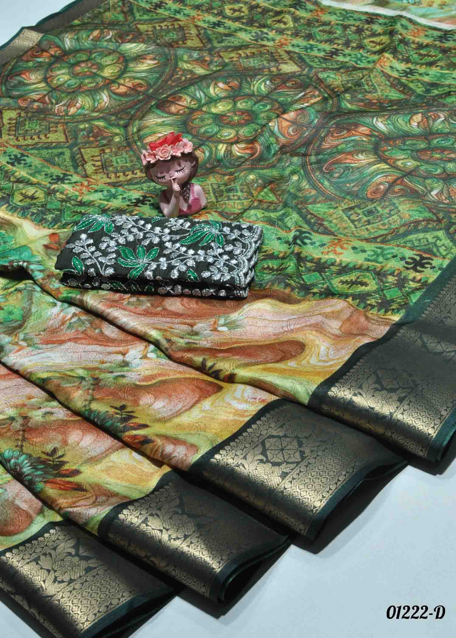 Vanya - 01222-D Multi Color Excellent Moss Chiffon Saree CM1338530 (RR8D)