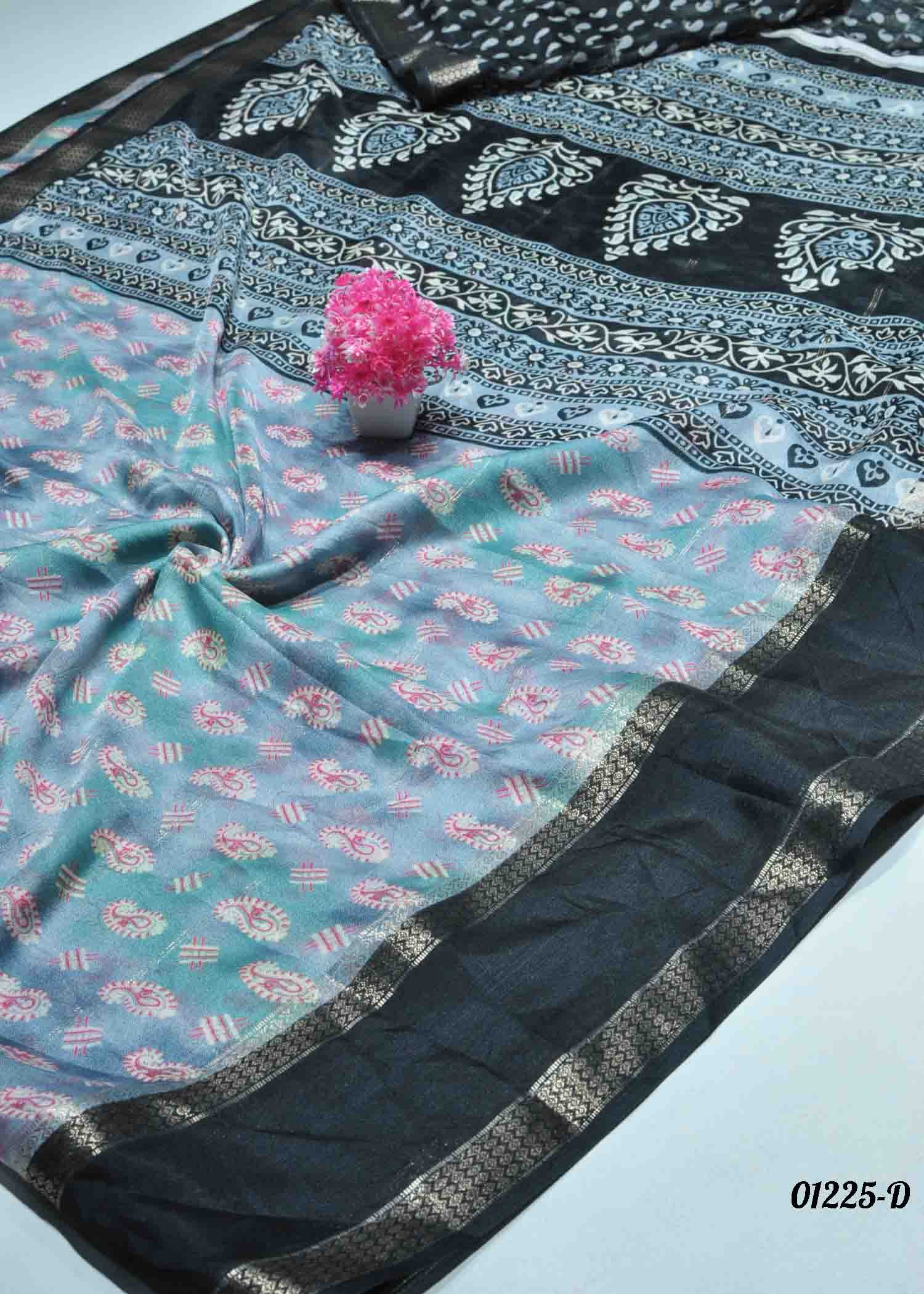 Aarna - 01225-D LightBlue Color Excellent Moss Chiffon Saree CM1340957 (RR9B)