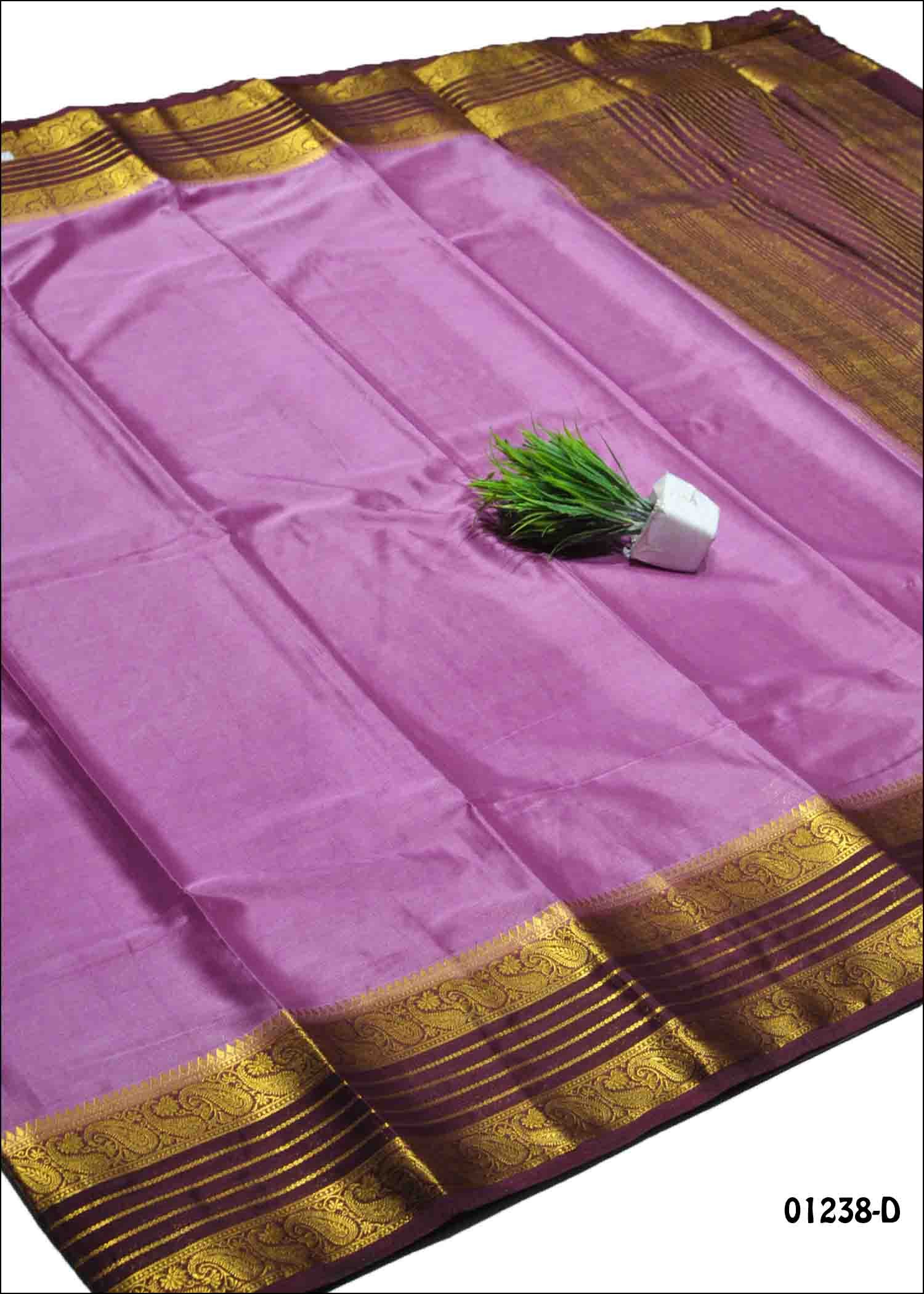 Ezhayalini -01238-D MauvePurple Color Excellent Plain Crepe Silk Saree CM1343198 (RR3C)