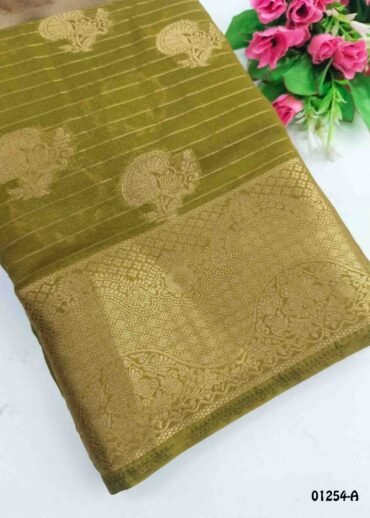 Kavithalaya -01254-A  TeaGreen Color Excellent Traditional Crepe Silk Saree CM1329020 (RR2D)