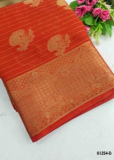 Kavithalaya -01254-D  Orange Color Excellent Traditional Crepe Silk Saree CM1329020 (RR2D)