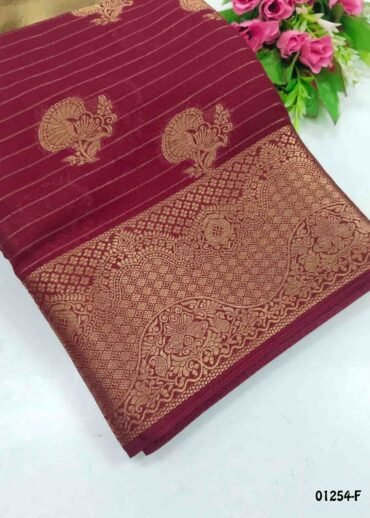 Kavithalaya -01254-F  Maroon Color Excellent Traditional Crepe Silk Saree CM1329020 (RR2D)