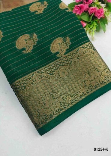 Anamika -01254-K  DarkGreen Color Excellent Traditional Crepe Silk Saree CM1329020 (RR2D)
