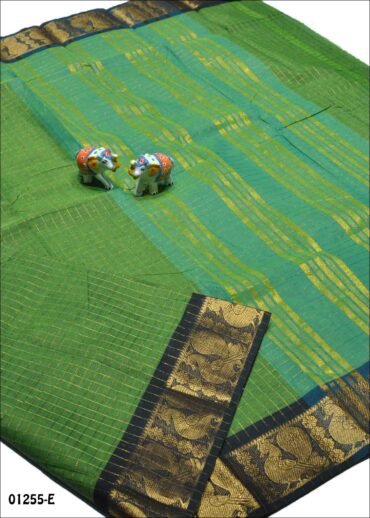 Agithina -01255-E  Green Color Traditional Checked Chettinad Cotton Saree CM1349028 (RR2D)