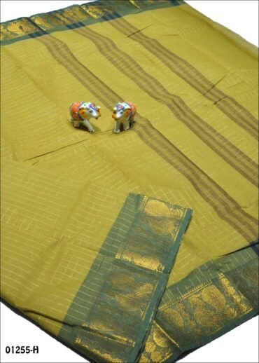 Agithina -01255-H  Green Color Traditional Checked Chettinad Cotton Saree CM1349028 (RR2D)