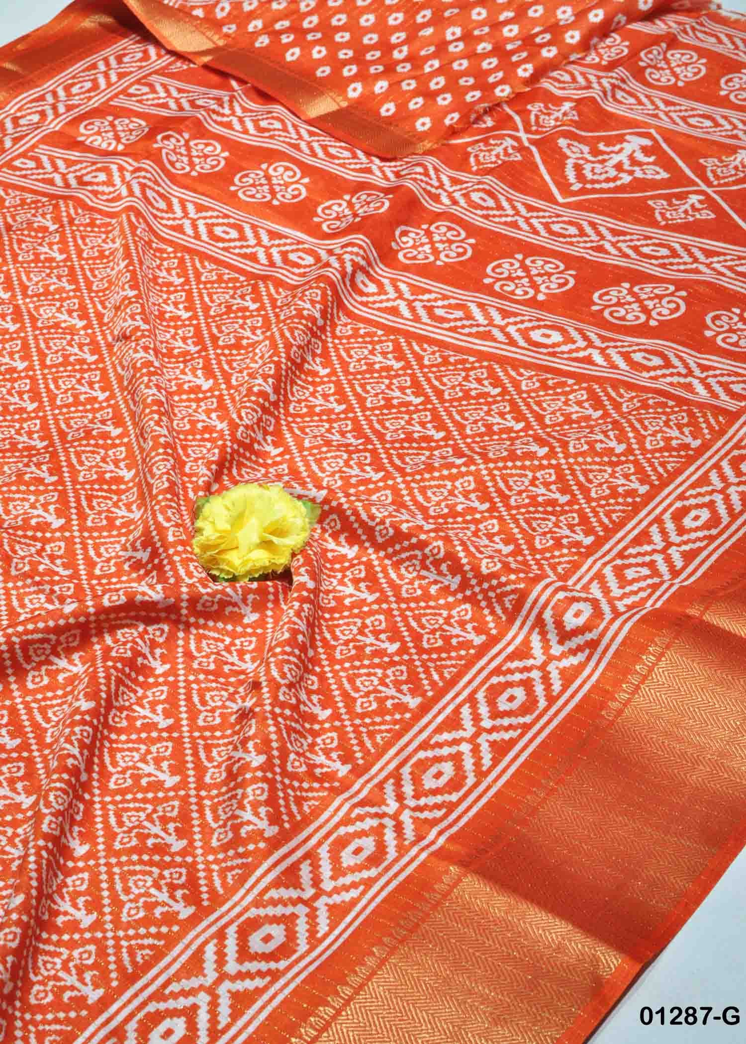 Lakshmi - 01287-G Orange Color Fancy Dola Silk Saree CM1349460 (LR5E)