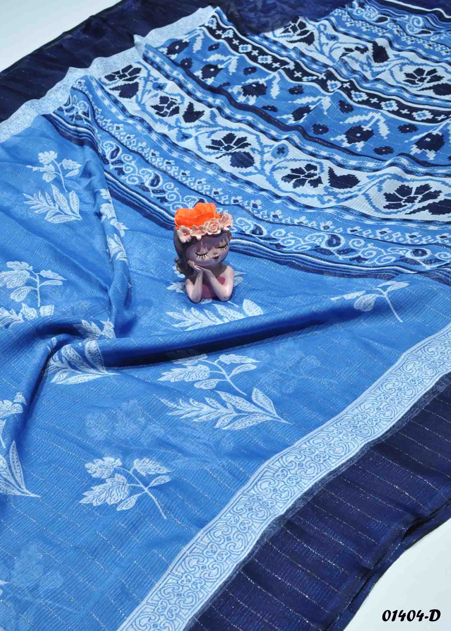 Cennet - 01404-D SkyBlue Color Synthetic Saree CM1323676 (RR9C)