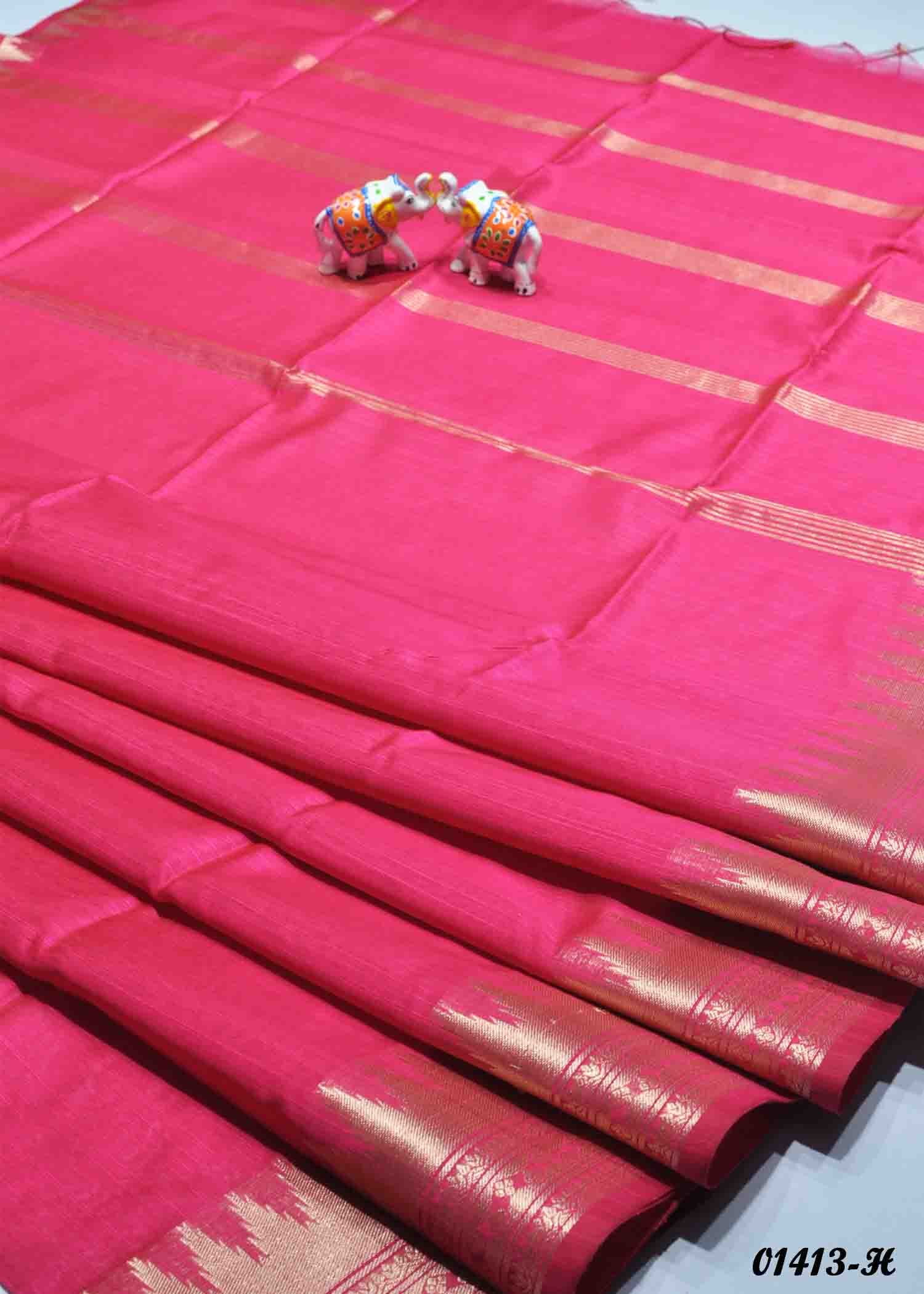 Parimalam - 01413-H Pink Color Chanderi Cotton Saree CM1351748 (LR4E)