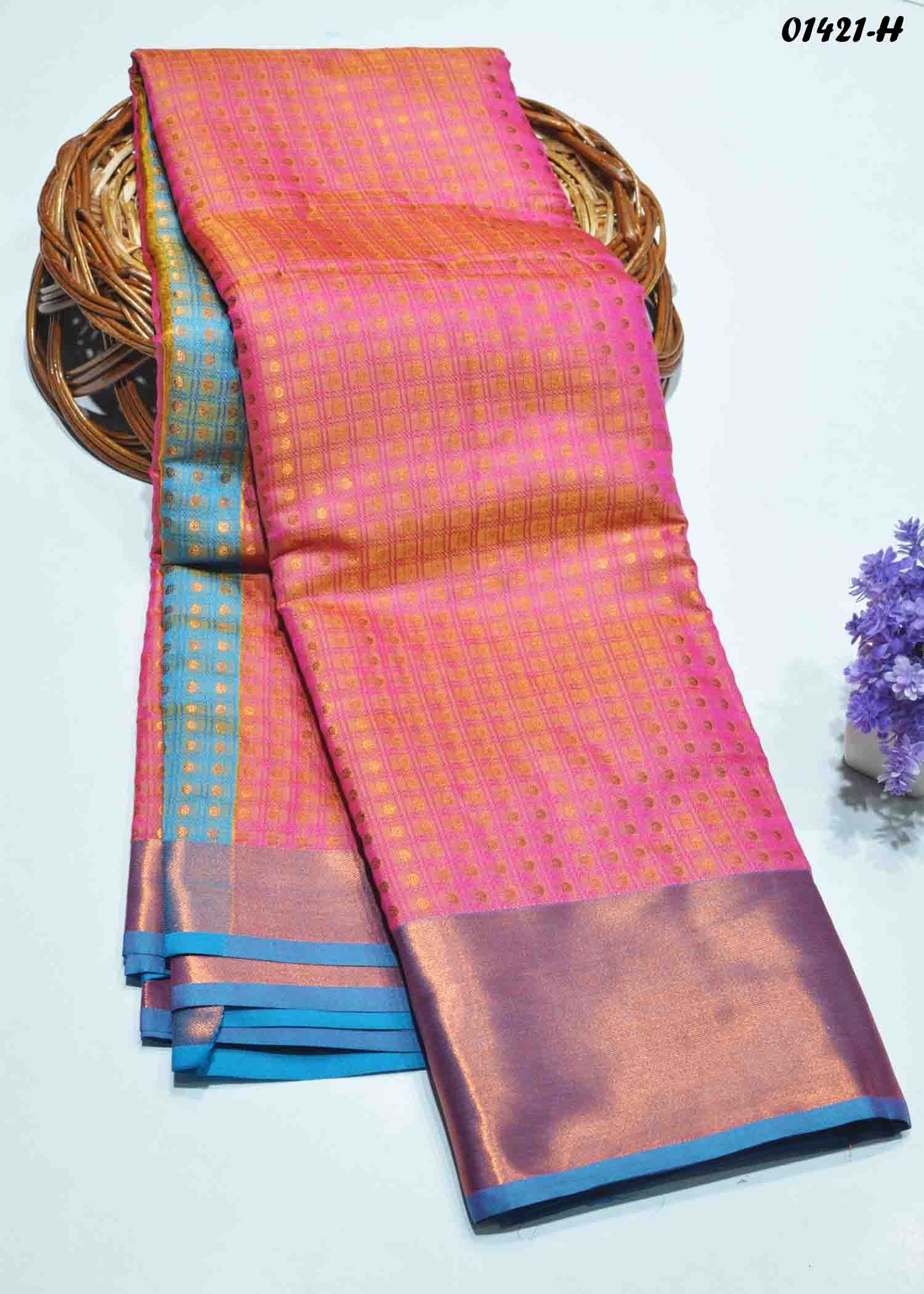 Yuvanthika - 01421-H Pink Color Fancy Semi-Banaras Saree CM1326068 (RR2C)