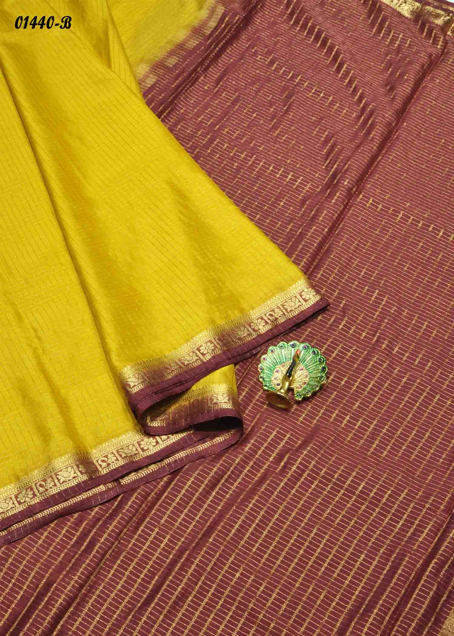 Taania - 01440-B Yellow Color Excellent Traditional Crepe Silk Saree CM1347071 (LR3C)