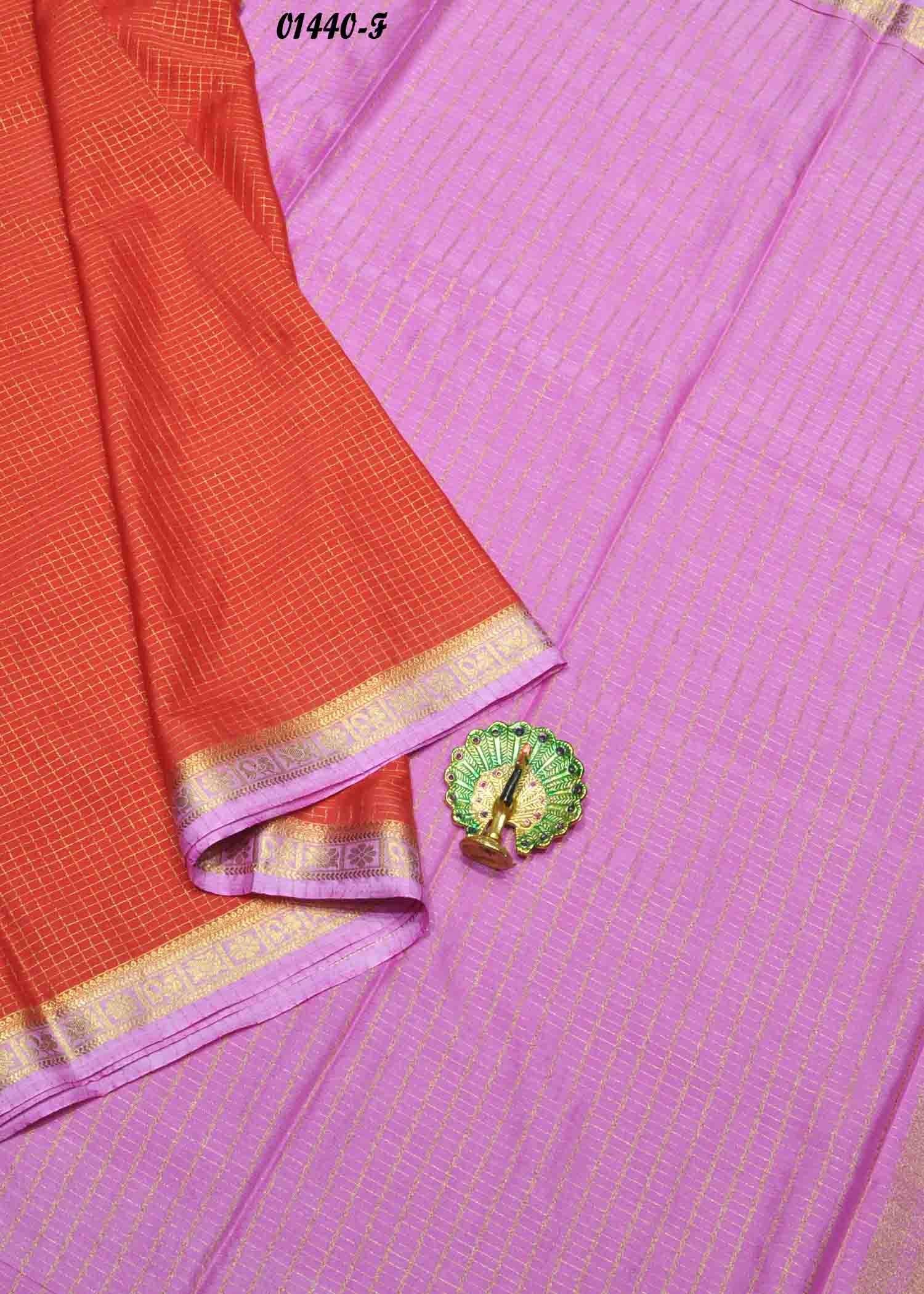 Taania - 01440-F Orange Color Excellent Traditional Crepe Silk Saree CM1347071 (LR3C)