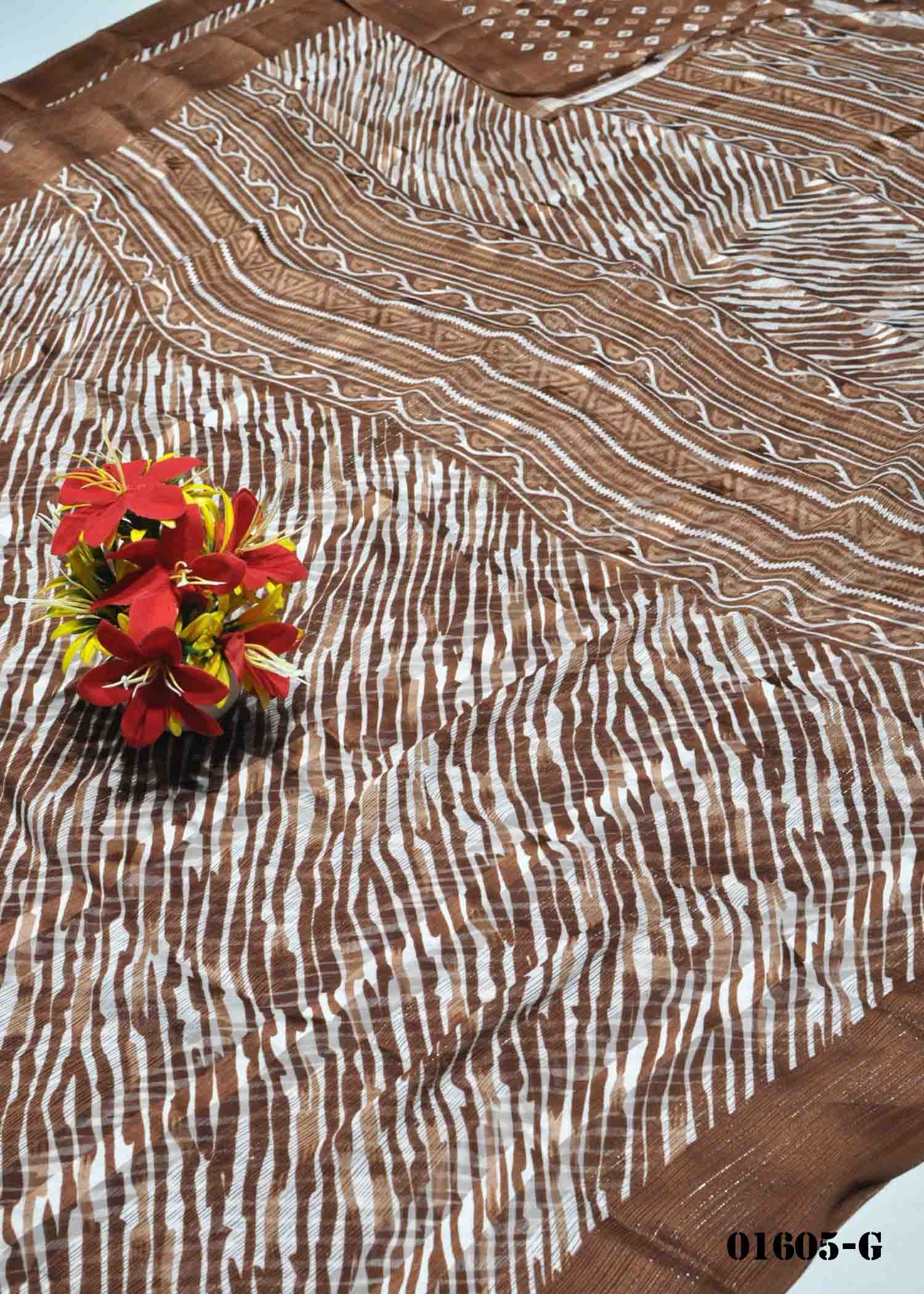 Pranavi -01605-G Cinnamon Brown Color Excellent Soft Chiffon Saree CM1335591 (LR4C)