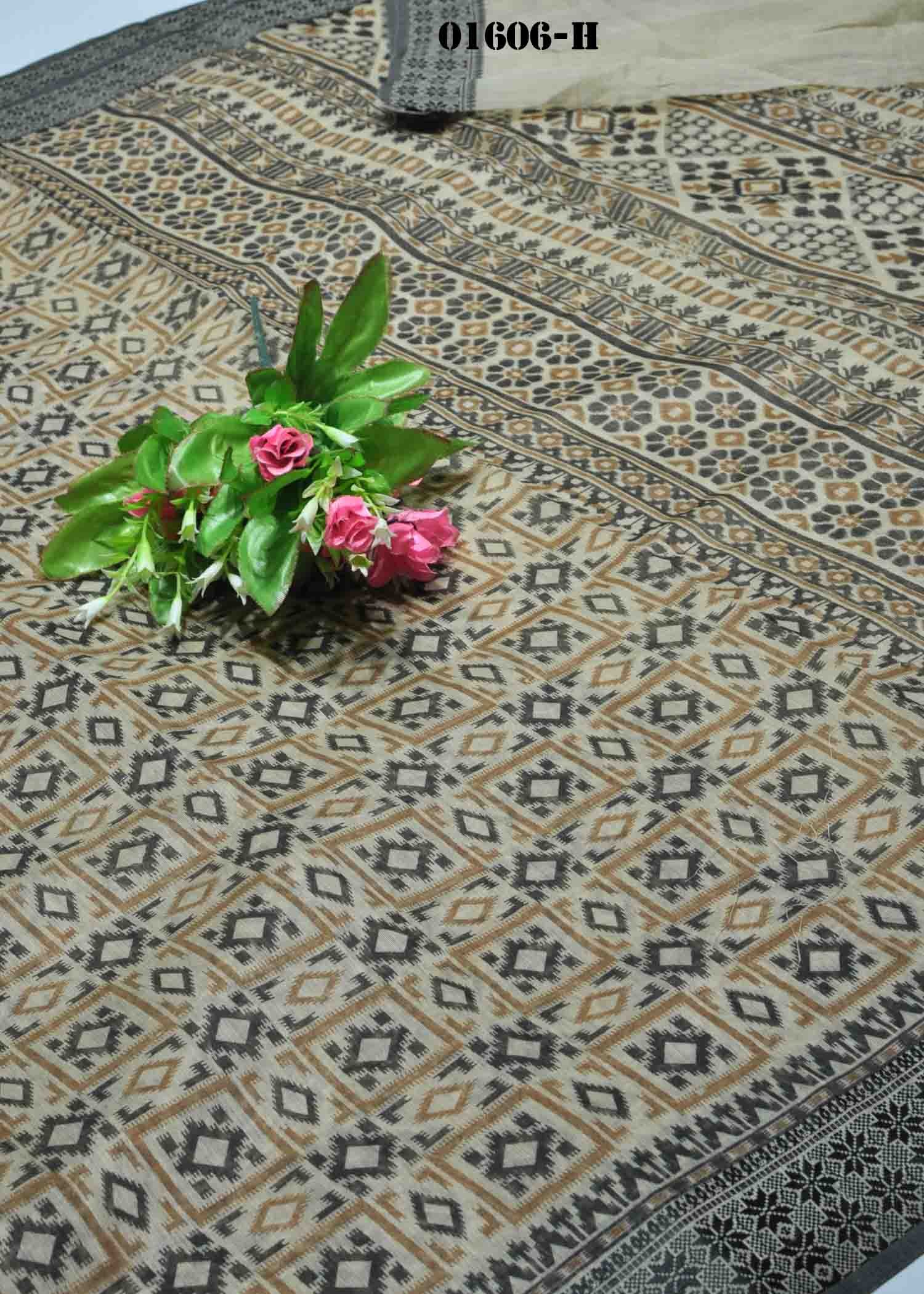 Radha -01606-H Tan Color Fancy Mixed Cotton Saree CM1339838 (RR5B)