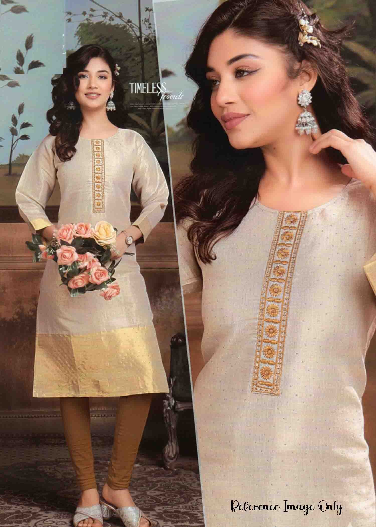 Preetha-2001 Tan Color Readymade Excellent Tissue Kurti CM1339037 (RR2B)