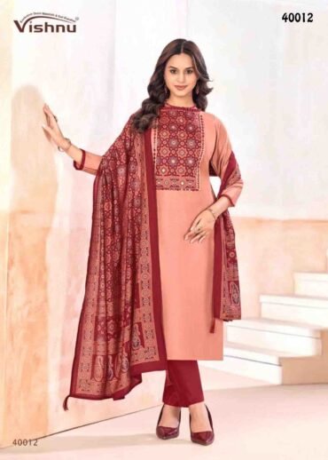 Vishnu Ajjrak - 40012  Grey Color Vetican Silk Salwar Material CM1345153
