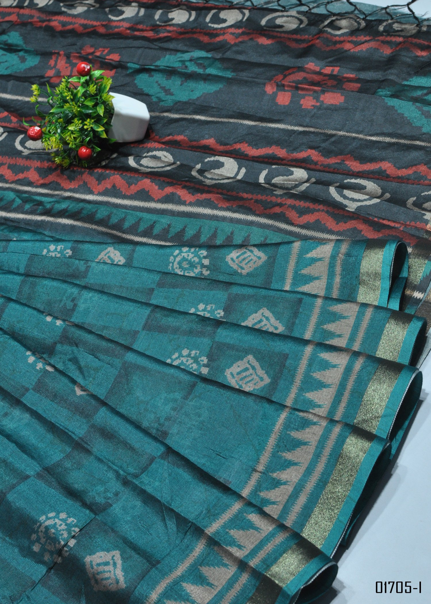 Vithiya - 01705-I Green Color Excellent Fancy Cotton Saree CM1341673 (LR6B)