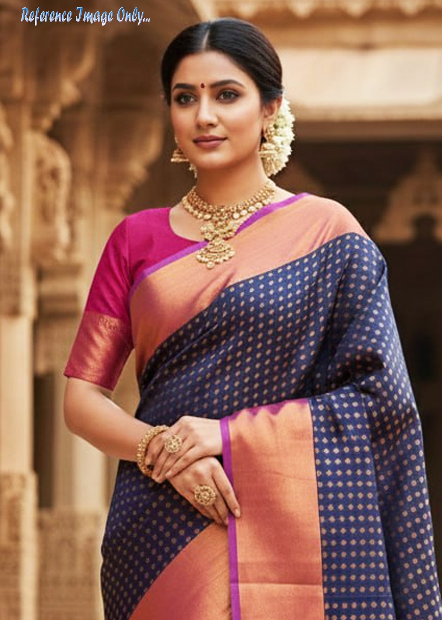 Yuvanthika - 01421-H Pink Color Fancy Semi-Banaras Saree CM1326068 (RR2C)