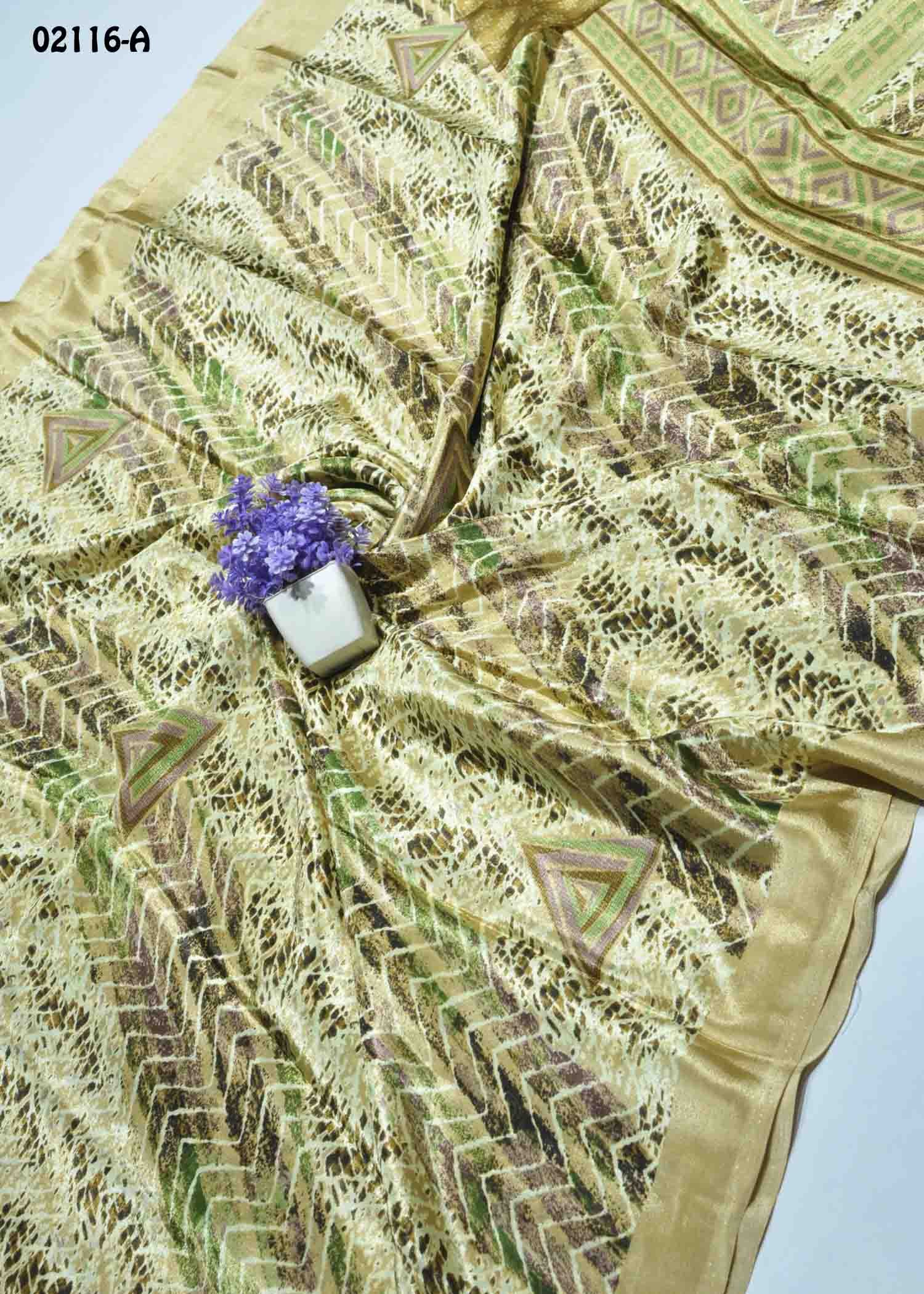 Advaithika - 02116-A Tan Color Simply Soft Crepe Saree CM1358324 (LR9C)