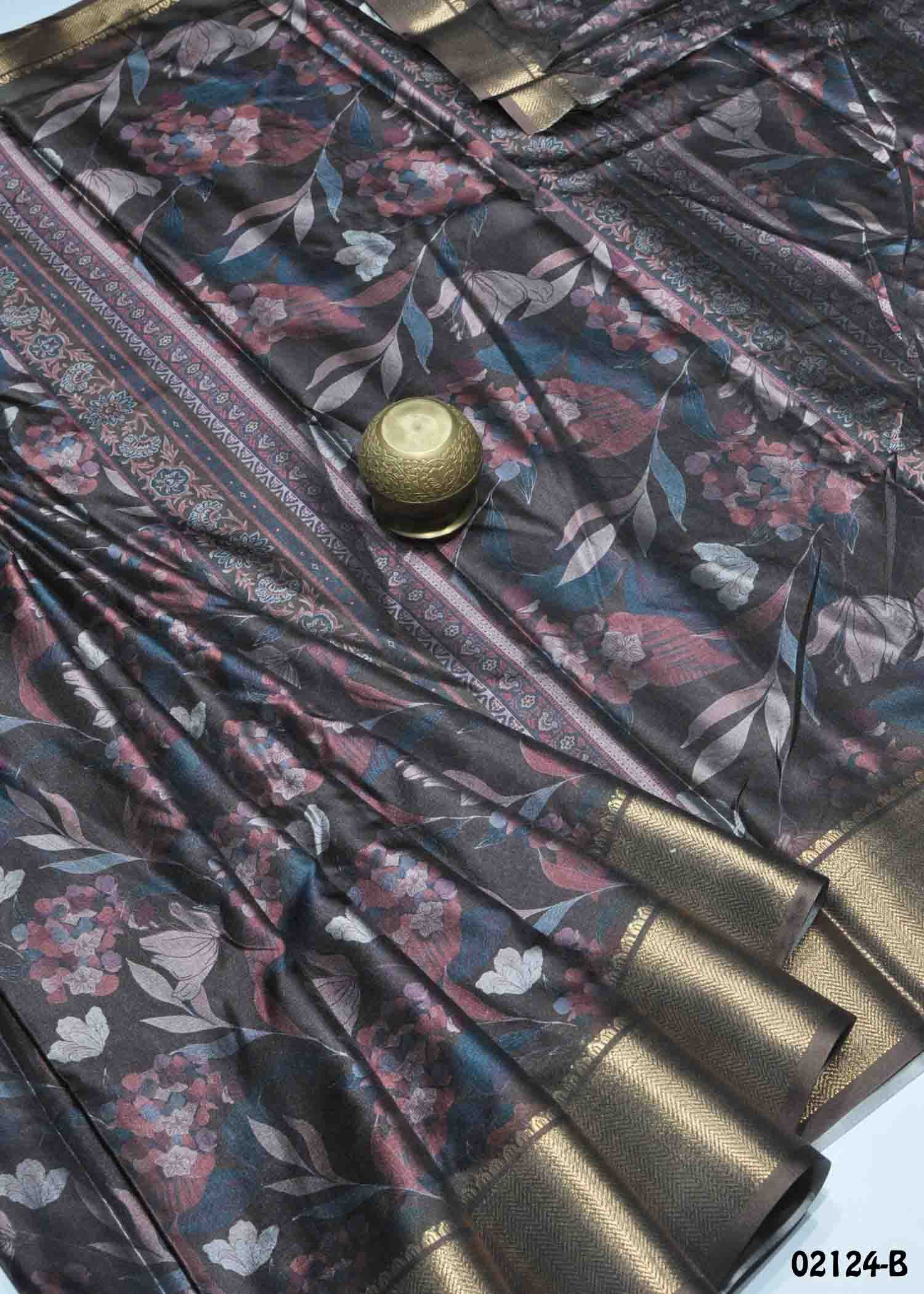 Amudha - 02124-B Brown Color Excellent Dola Silk Saree CM1362486 [LR5D