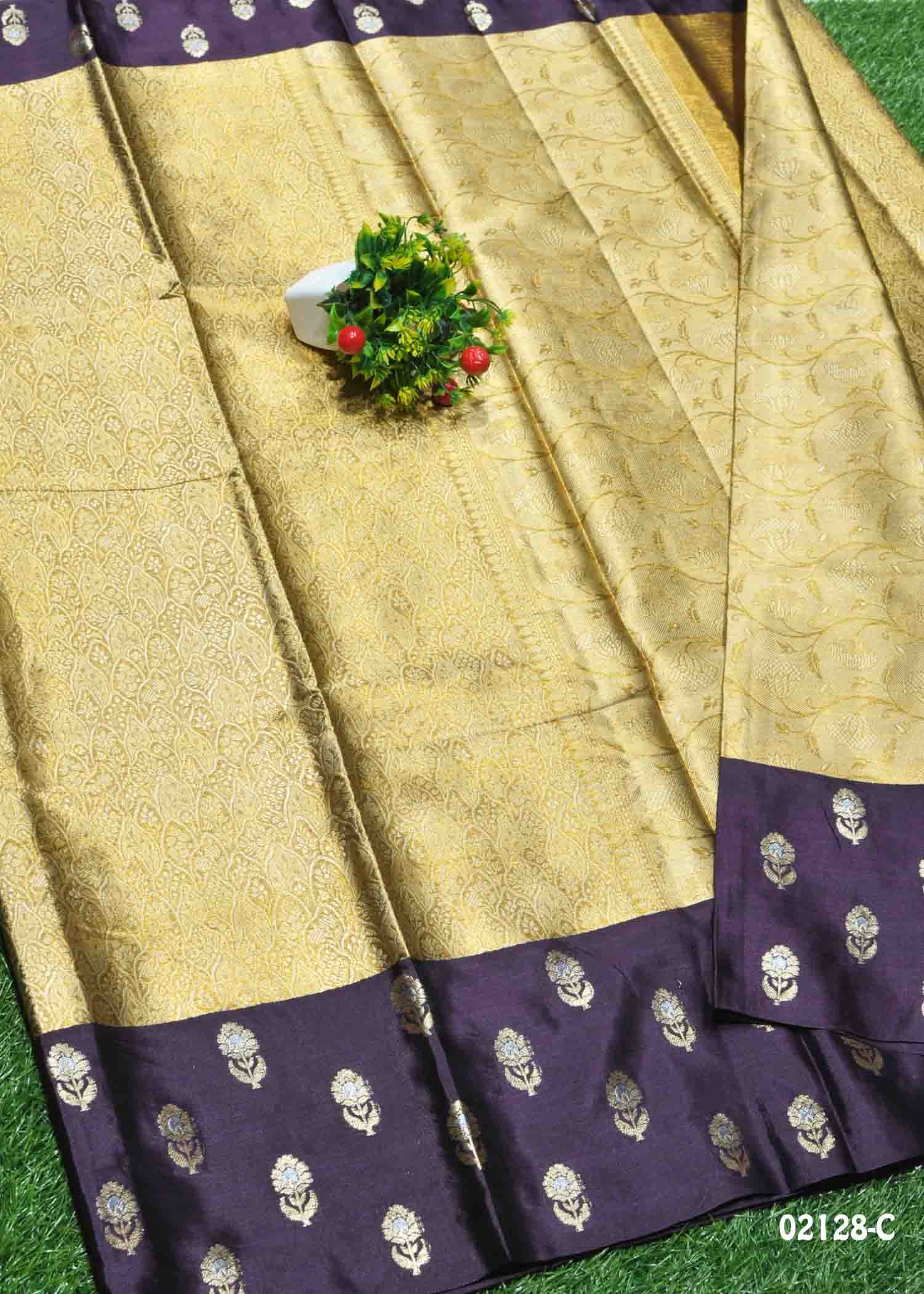 Varshini - 02128-C CopperTan Color Traditional Look Banaras Tissue Saree CM1364796 (LR1D)