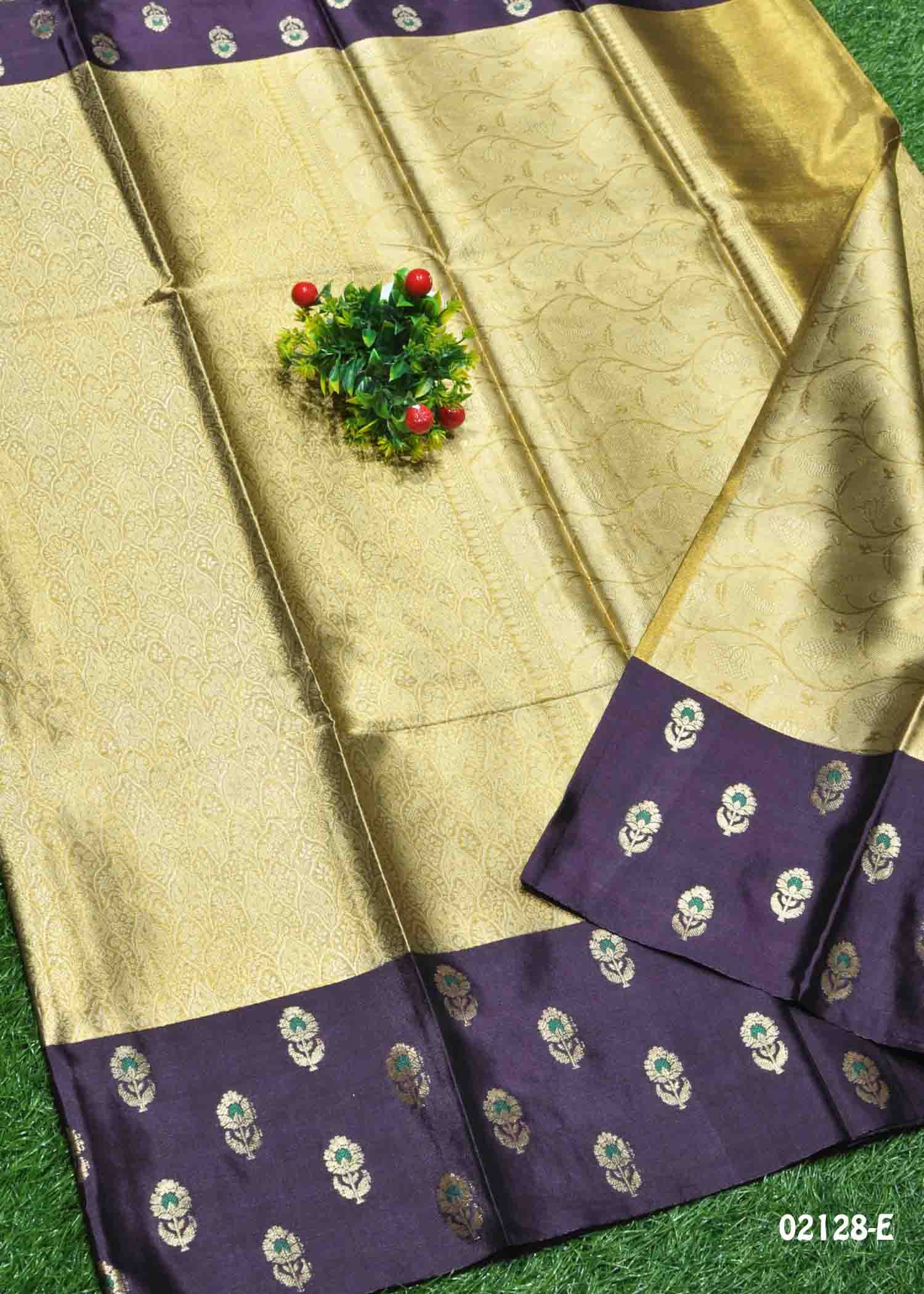 Varshini - 02128-E CopperTan Color Traditional Look Banaras Tissue Saree CM1364796 (LR1D)