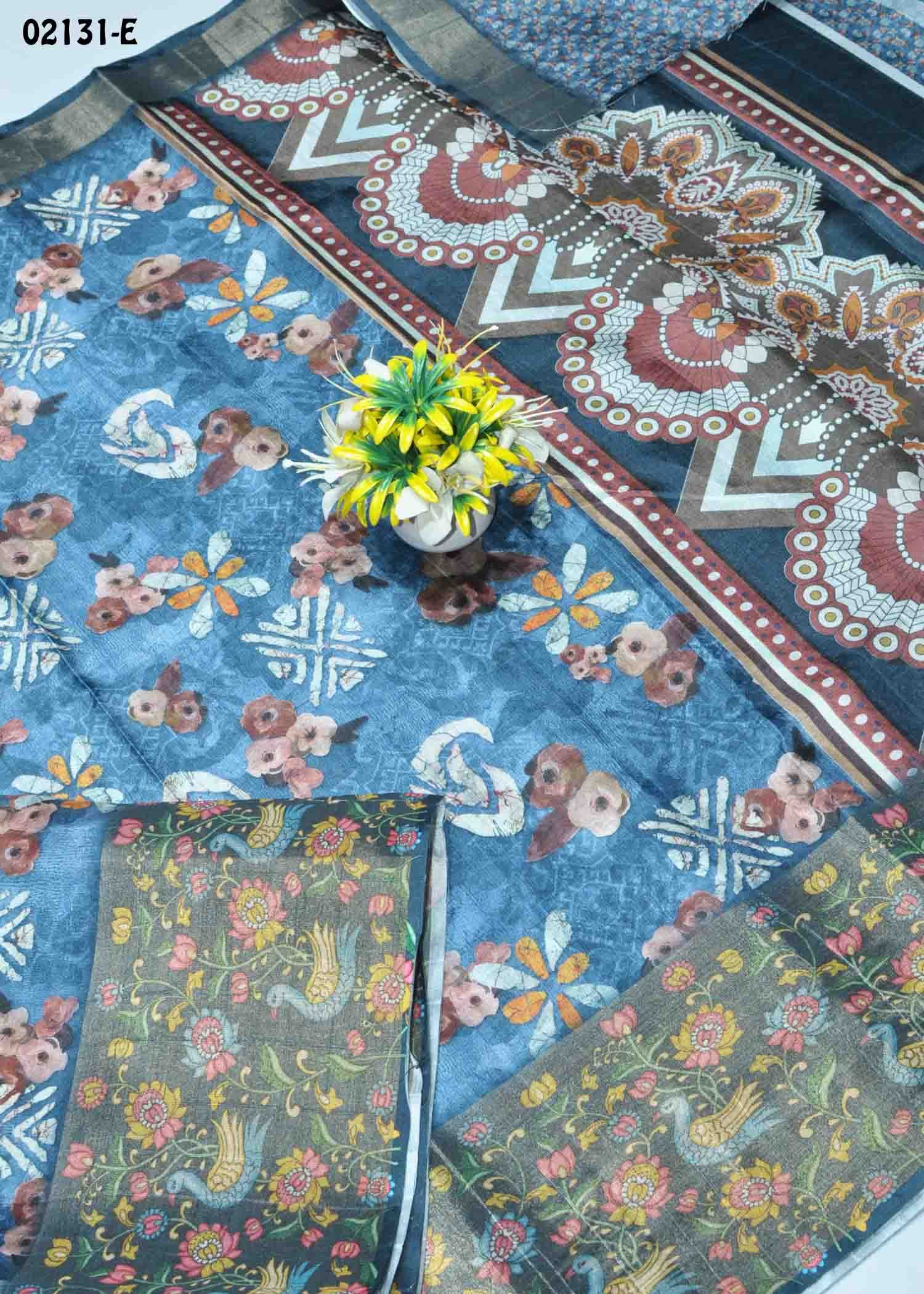 Akshaya -02131-E SkyBlue Color Fancy Cotton Saree CM1357061 (LR5B)