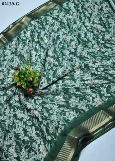 Adhini  - 02139-G  Green Color Simply Soft Georgette Saree CM1326097 [LR9E]