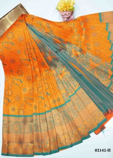 Dakshaja  - 02142-H  Orange Color Traditional Look Semi-Pattu Saree CM1365299 (LR1D)
