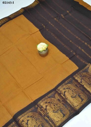 Durga -02143-I  Mustard Color Madurai Chungudi Cotton Saree CM1362815 [LR4C]