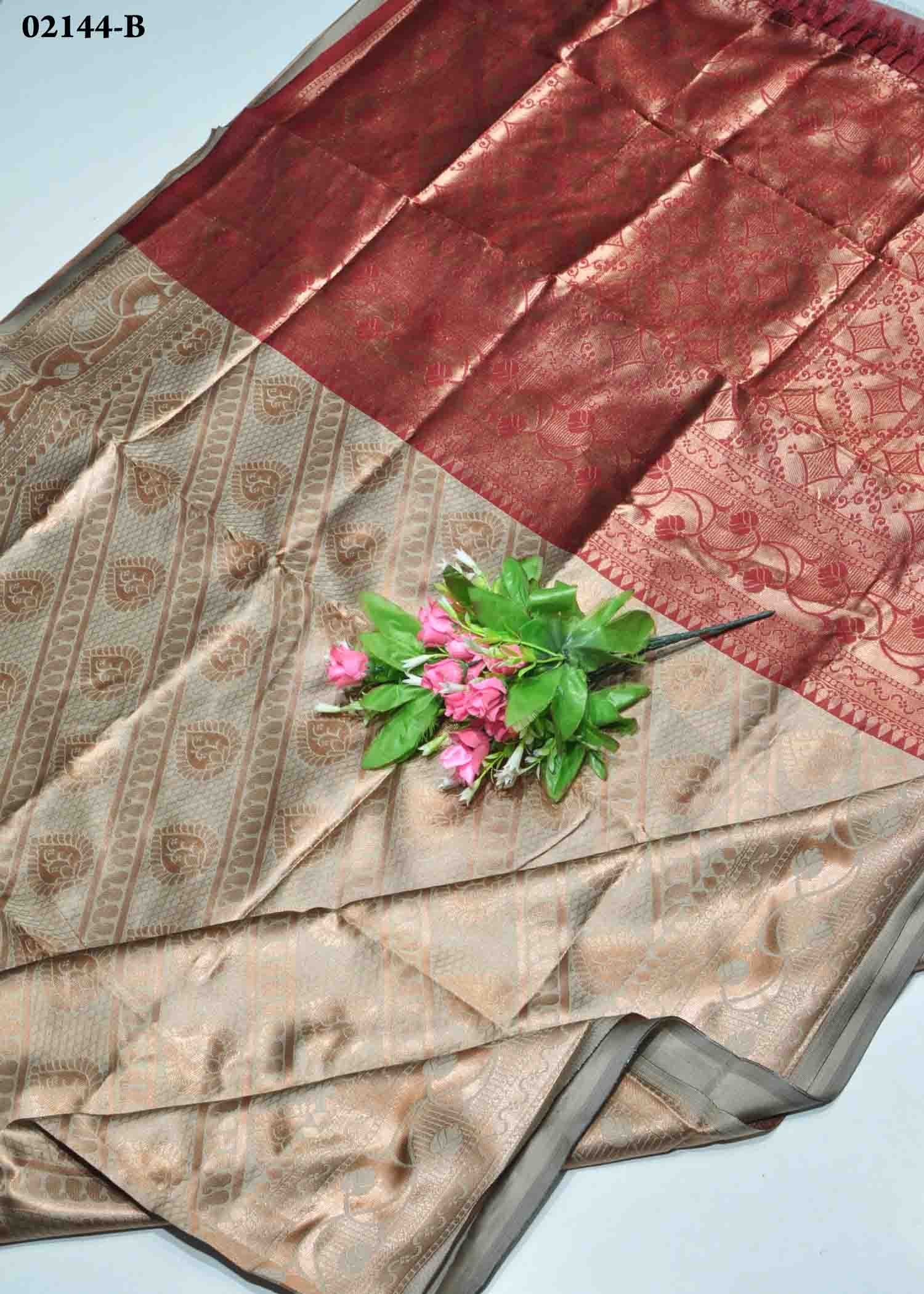 Elavarasi - 02144-B Tan Color Traditional Look Banaras Saree CM1368305 (LR1D)
