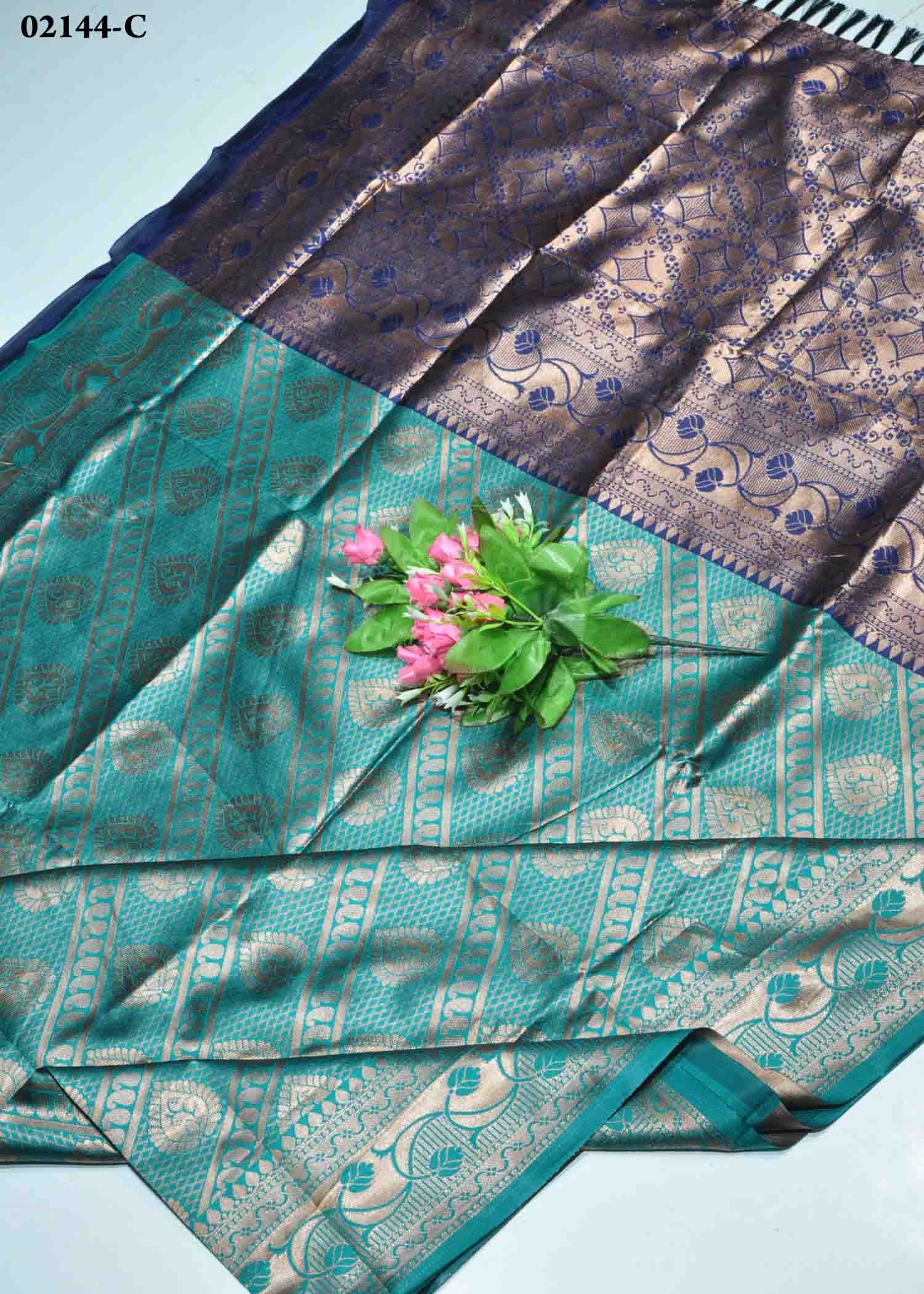 Elavarasi - 02144-C PineGreen Color Traditional Look Banaras Saree CM1368305 (LR1D)