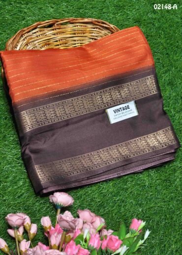Haveena  - 02148-A  Rust Orange Color Excellent Dola Silk Saree CM1367344 [LR7D]