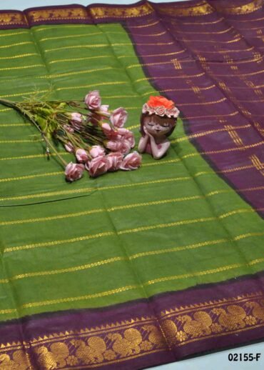 Geetanjali -02155-F  Green Color Madurai Chungudi Cotton Saree CM1368793 [LR4D]