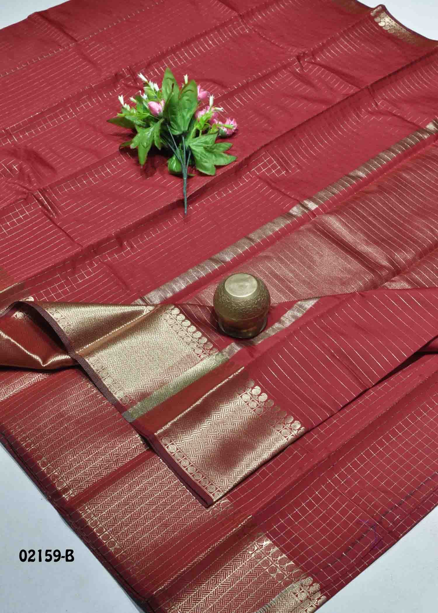 Boomika - 02159-B DarkRed Color Traditional Look Poly Silk Cotton Saree CM1369759 (LR12D)