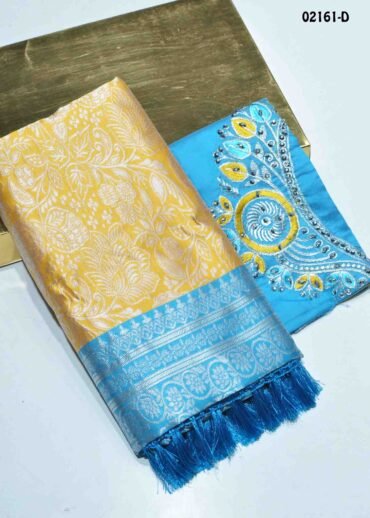 Dharshini  - 02161-D  Yellow Color Traditional Look Banaras Saree CM1368310 [LR12D]