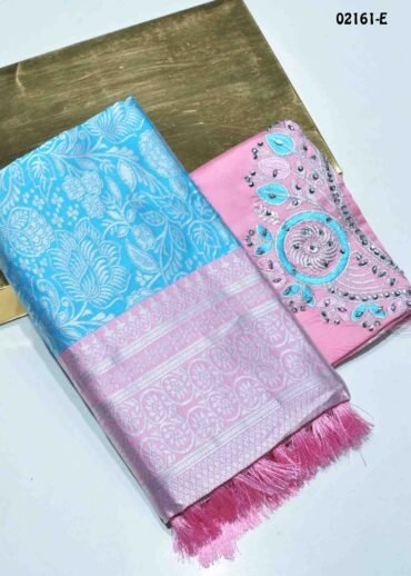 Dharshini  - 02161-E  SkyBlue Color Traditional Look Banaras Saree CM1368310 [LR12D]