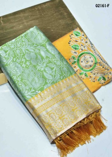 Dharshini  - 02161-F  Green Color Traditional Look Banaras Saree CM1368310 [LR12D]