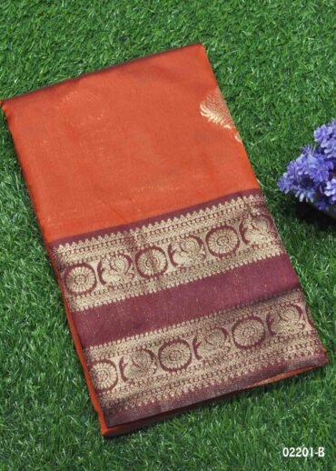 Vasundhara - 02201-B  RustOrange Color Most Trending Semi-Banaras Saree CM1356931 (RR3C)