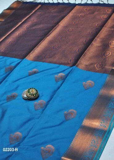 Vasuki - 02203-H  SkyBlue Color Traditional Wear Semi-Soft Silk Saree CM1357568 (RR3C)