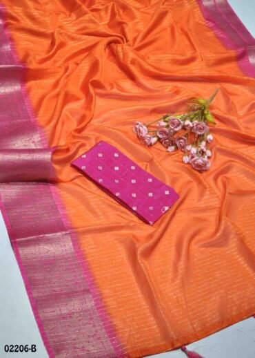Naguna -02206-B   BrightOrange Color Excellent Dola Silk Saree CM1357017 (RR5C)
