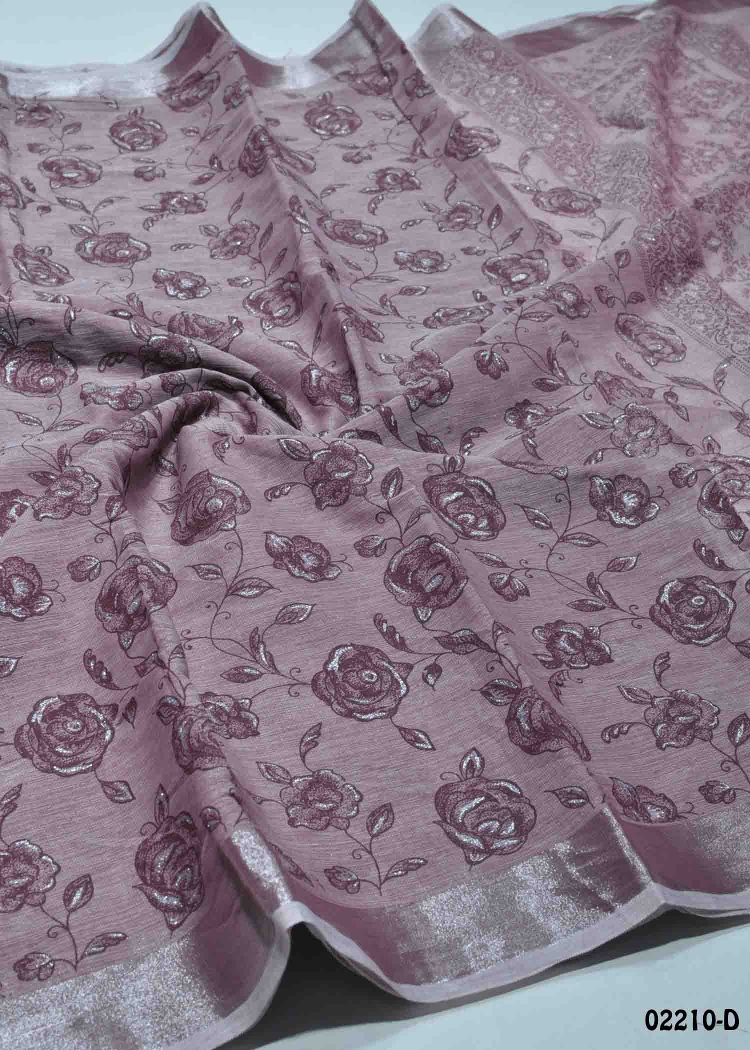 Thigazhmilira - 02210-D Rosewood Color Excellent Linen Cotton Saree CM1356125 (RR5D)