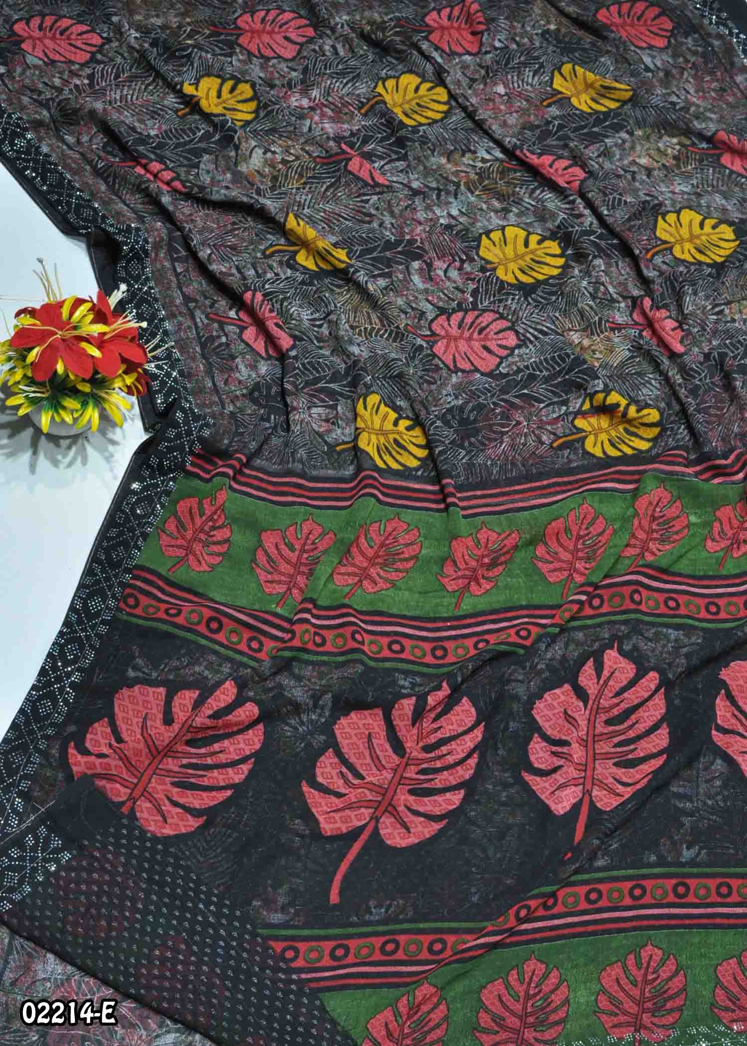 Iyalini - 02214-E Black Color Excellent Soft Georgette Saree CM1355773 (RR10D)