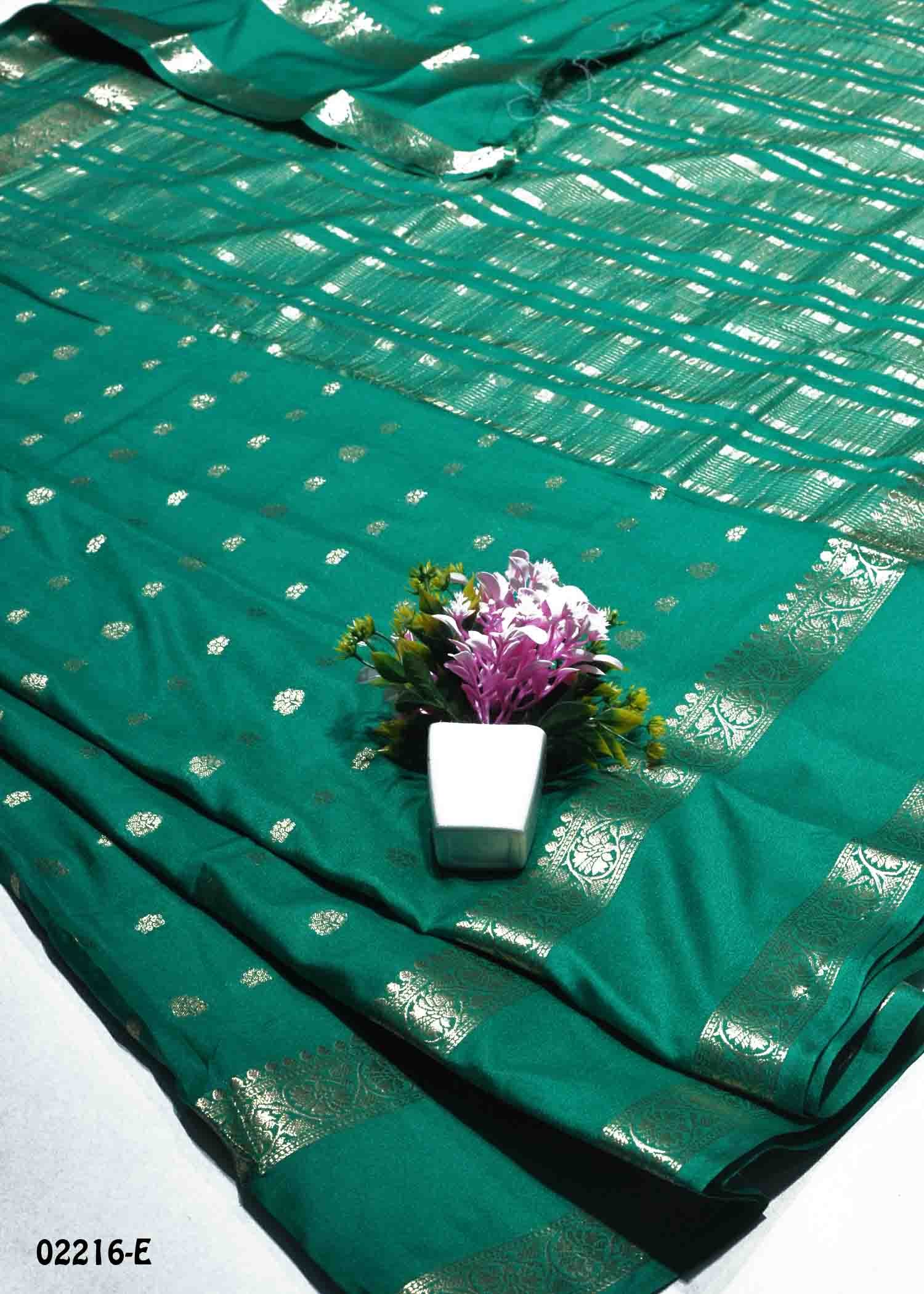 Niralya - 02216-E Green Color Excellent Traditional Crepe Silk Saree CM1329023 (RR3D)