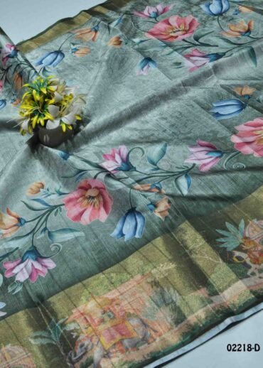 Cheziya -02218-D   BasilGreen Color Fancy Cotton Saree CM1357057 (RR5D)