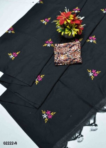 Layazhini -02222-A  Black Color Trendy Handloom Cotton Saree CM1357919 (RR4D)