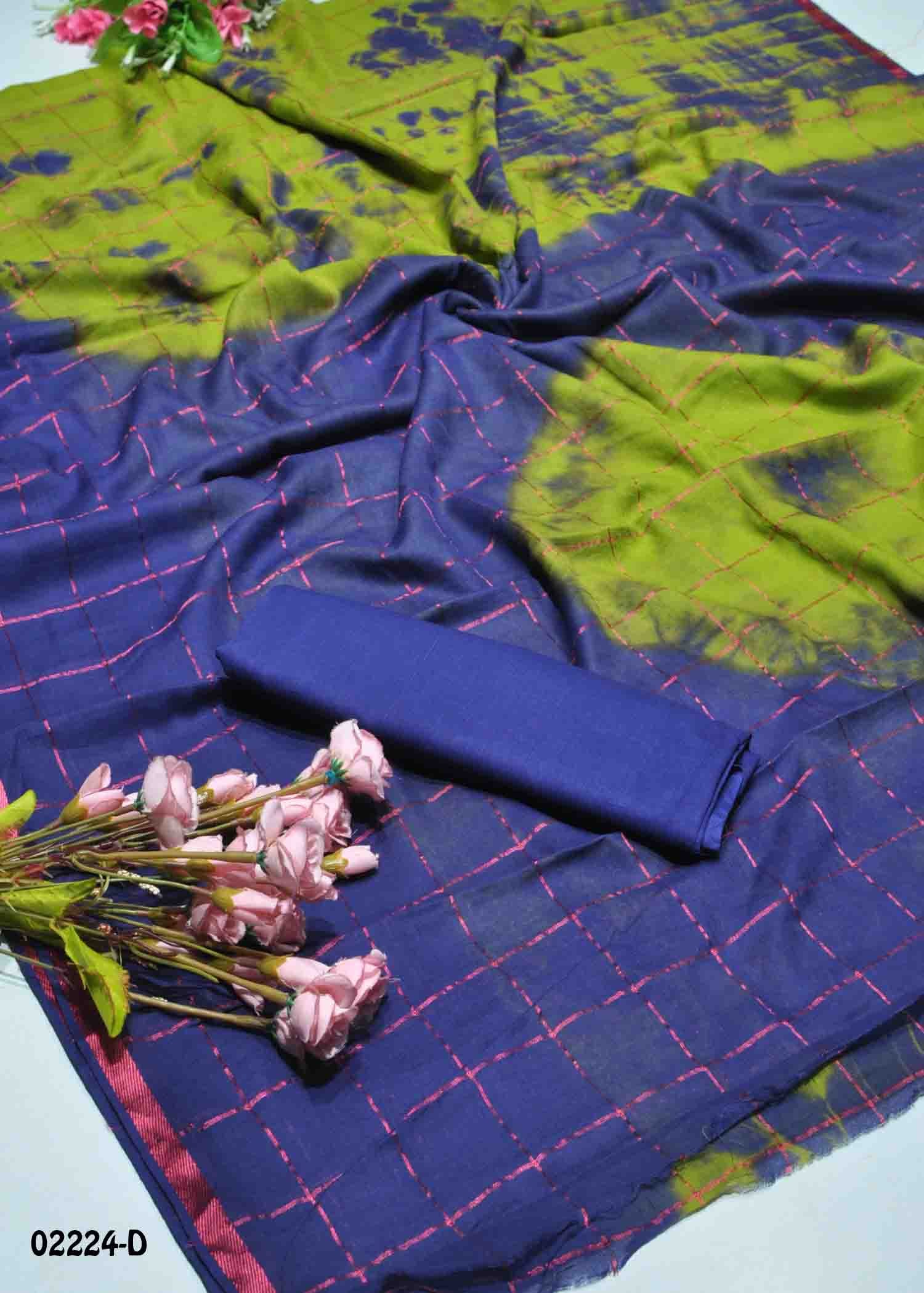 Aazhika -02224-D Green Color Trendy Pure Cotton Saree CM1357921 (RR4D)