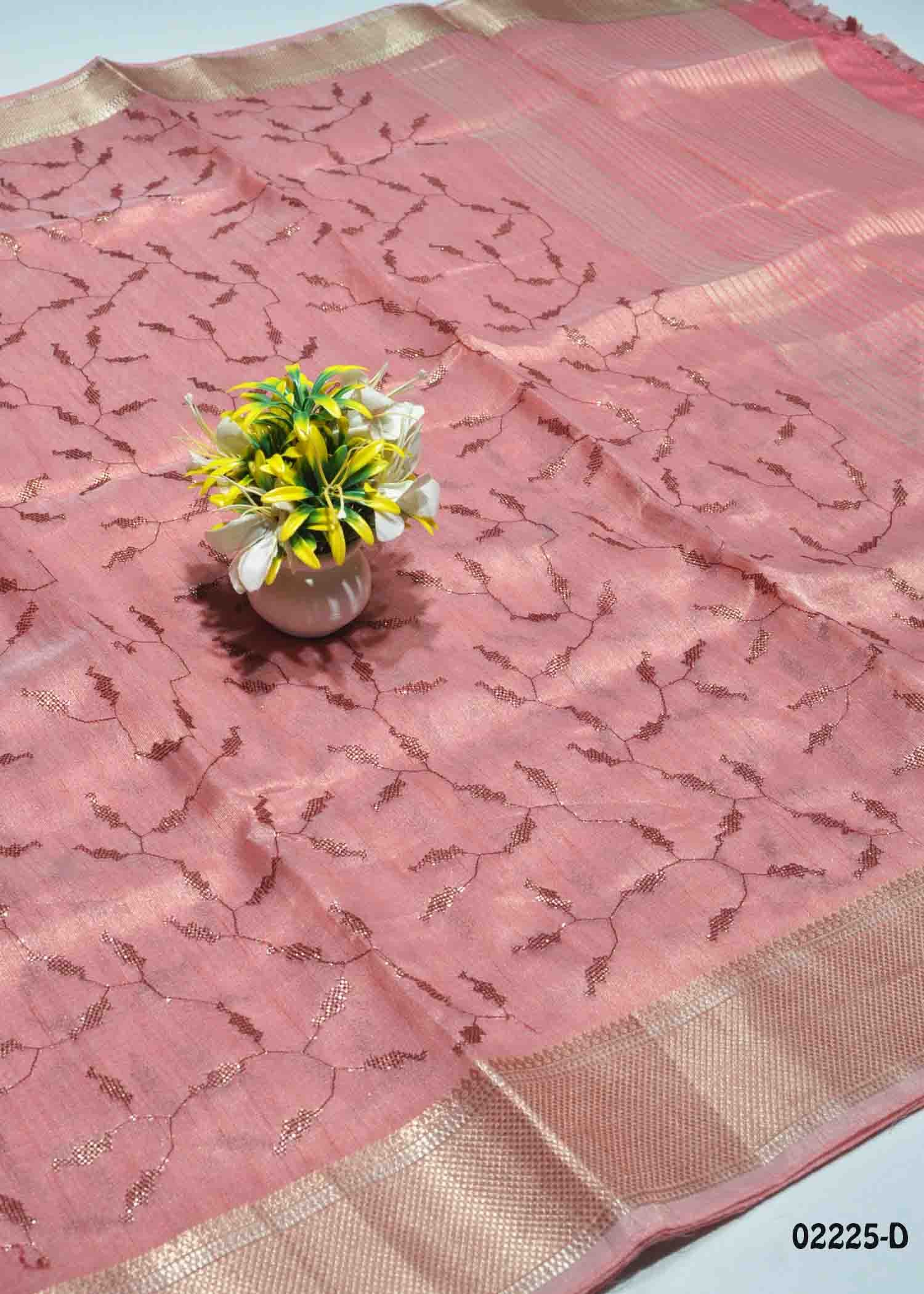 Navanithra -02225-D Pink Color Fancy Tissue Saree CM1357146 (RR5B)