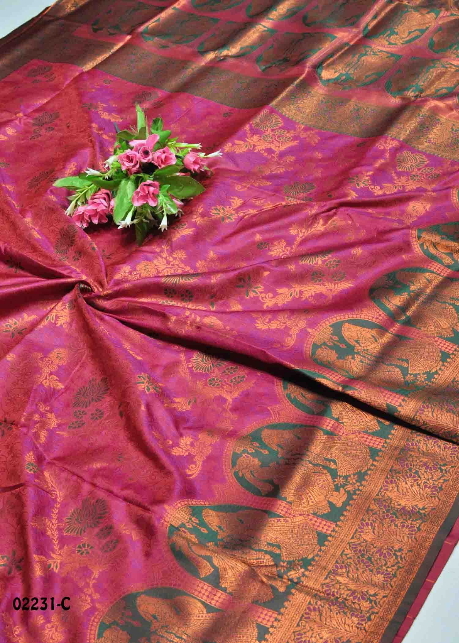 Omisha -02231-C Pink (Shaded) Color Excellent Banaras Saree CM1326390 (RR1D)